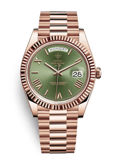 Luxury Men's Top Brand Wrist Watch | Waterproof Swim Quartz Clock | Day Date Iced Out Watch | 2026 Fashion Executive Timepiece | Caratix - CaratixJewelry