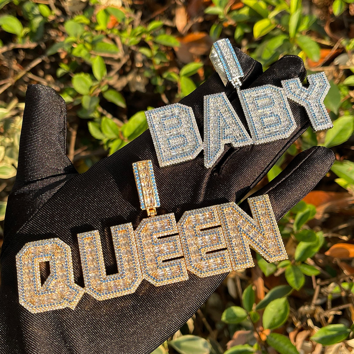 Special Blue Iced Out Personalized Custom Name Necklace Pendant - Luxury Custom Jewelry