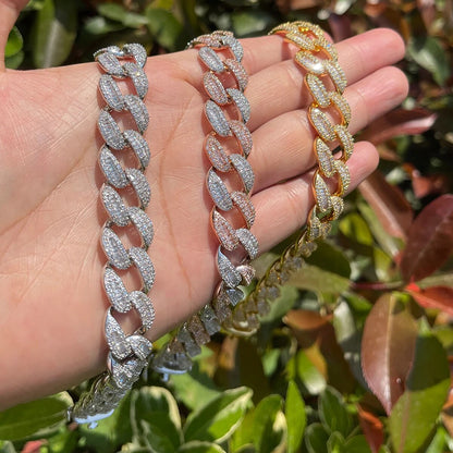 14MM Classy Prong Setting Iced Out Diamond Bracelet – Luxury Hip Hop Jewelry for Men & Women