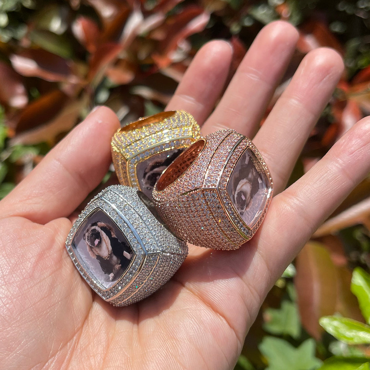 Photo Ice Frame Iced Out Diamond Ring – Custom Hip Hop Jewelry