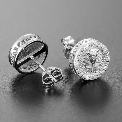 Men's 18k Gold 925 Silver Flooded Ice Lab Diamond Hip Hop Earrings