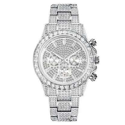 Luxury Six-Pin Men's Watch | Multifunctional Iced Out Watch | Stainless Steel Waterproof Quartz Wristwatch | Calendar Men’s Clock | Caratix - CaratixJewelry