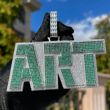 Art Iced Out Personalized Custom Name Necklace Pendant - Luxury Custom Jewelry - CaratixJewelry