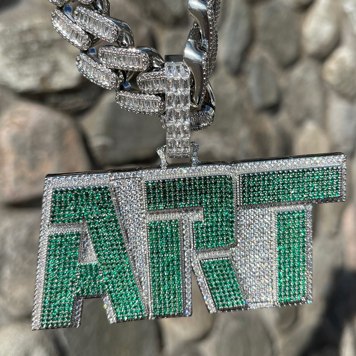 Collar con colgante personalizado con nombre personalizado Art Iced Out