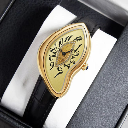 Luxury Alien-Inspired Twisted Men's Watch | Gothic Punk Y2K Iced Out Watch | Vintage Irregular Women's Niche Design | Quartz Punk Clock | Caratix - CaratixJewelry