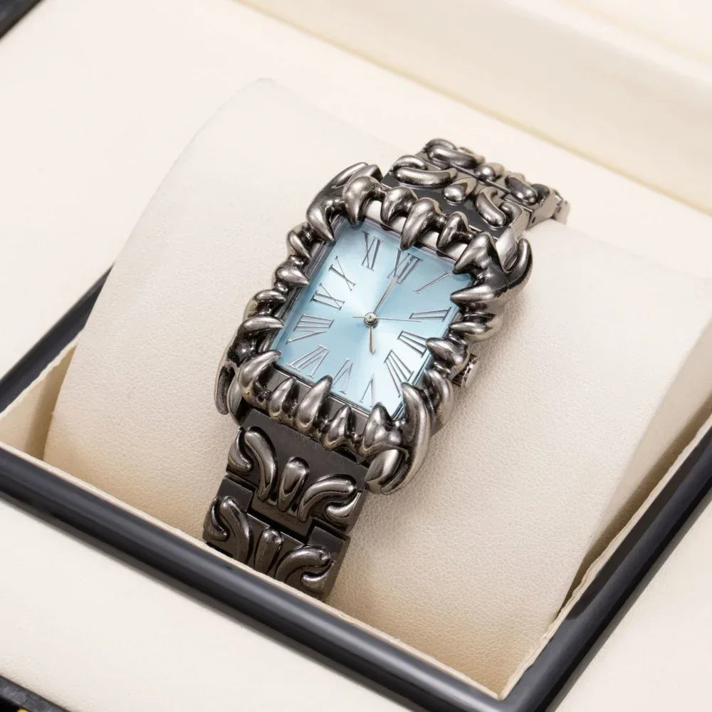 Luxury Claw Design Watch for Men & Women | Square Alabaster Roman Numeral Wristwatch | Iced Out Watch Gift | 2026 Relogio Dropshipping | Caratix - CaratixJewelry