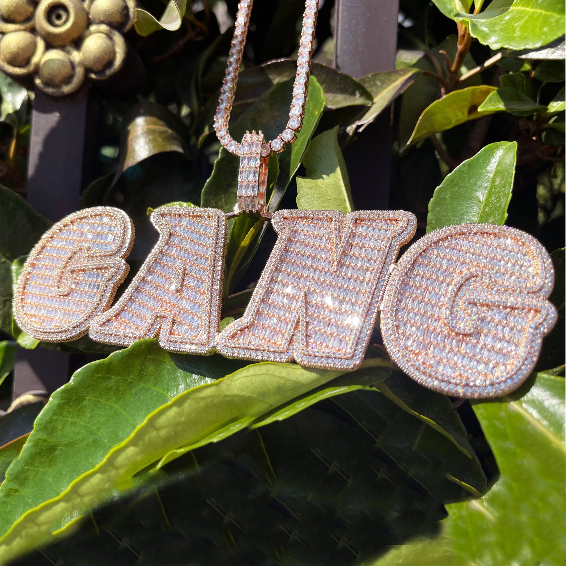 VVS Diamond Dance Iced Out Personalized Custom Name Necklace Pendant 