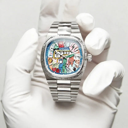 Luxury Men's Square Business Watch | High-End Stainless Steel Iced Out Watch | Waterproof Luminous Quartz Clock | 2026 Genuine Luxury Gift | Caratix - CaratixJewelry