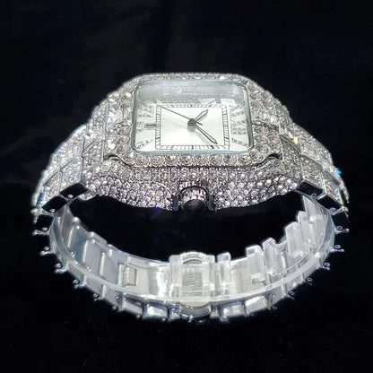 Luxury Brand Silver Watch for Men | Hip Hop Iced Out Original Reloj Hombre | Cool Shiny Jewelry Clock | 2026 Fashion Dropshipping | Caratix - CaratixJewelry
