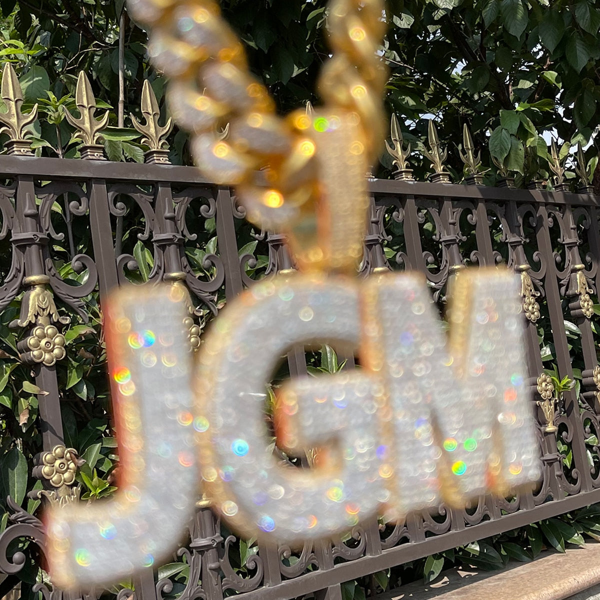 Two Layers Solid Clear Font Iced Out Personalized Custom Name Necklace Pendant - Luxury Custom Jewelry