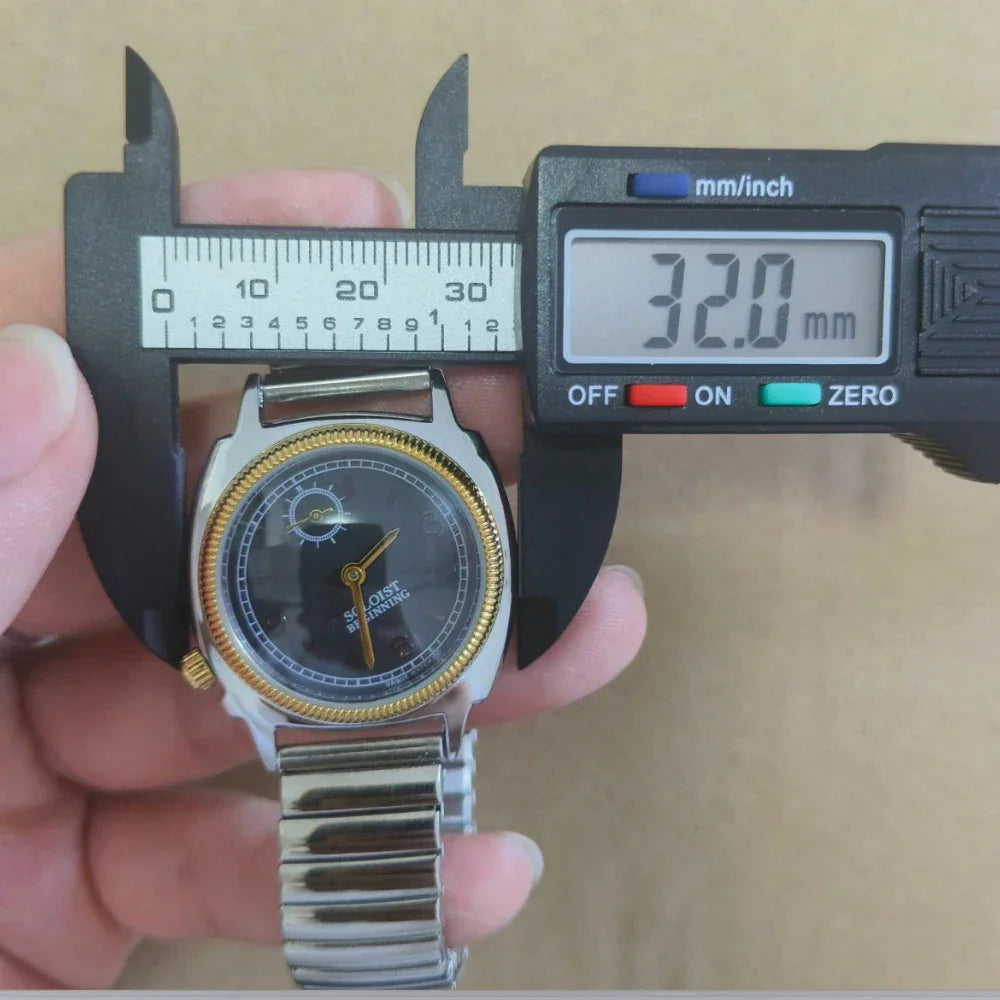 Vintage Ladies' Spring Strap Watch | Independent Second Dial Retro Iced Out Watch | Light Luxury Telescopic Bracelet Timepiece | Niche Quartz Clock | Caratix - CaratixJewelry