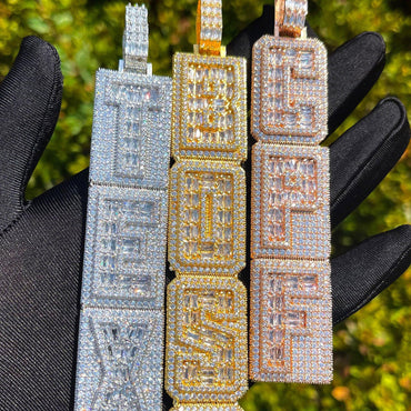 Stacked v2 Iced Out Personalized Custom Name Necklace Pendant – Luxury Hip Hop Jewelry for Men & Women - CaratixJewelry