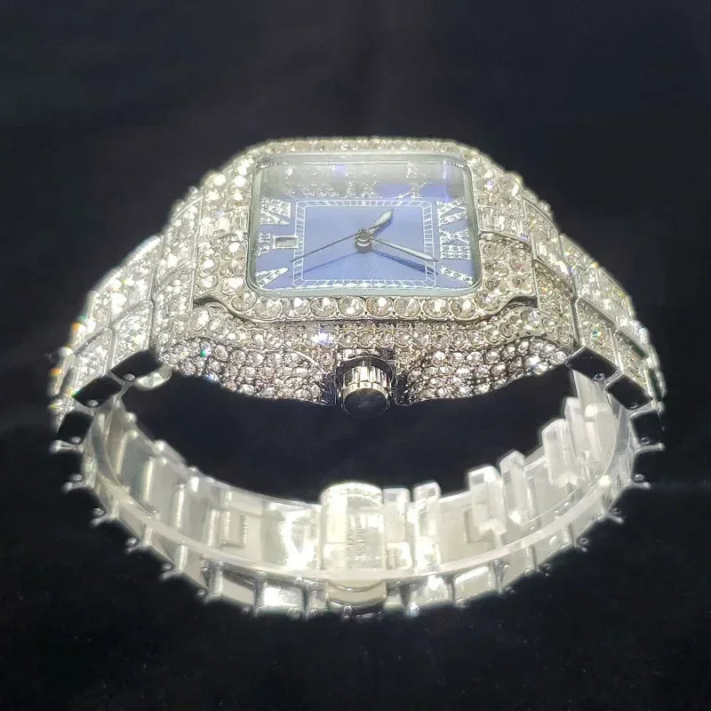 Luxury Brand Silver Watch for Men | Hip Hop Iced Out Original Reloj Hombre | Cool Shiny Jewelry Clock | 2026 Fashion Dropshipping | Caratix - CaratixJewelry