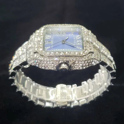 Luxury Brand Silver Watch for Men | Hip Hop Iced Out Original Reloj Hombre | Cool Shiny Jewelry Clock | 2026 Fashion Dropshipping | Caratix - CaratixJewelry