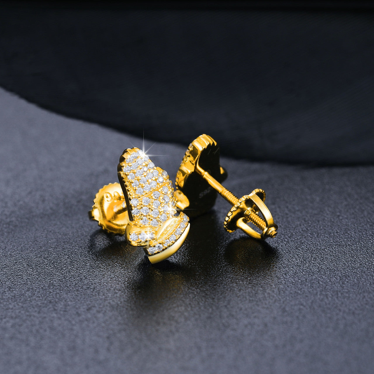 Hands of Prayer Genuine VVS Diamond Solid 925 Silver Bling Hip Hop Earrings – Iced Out Jewelry