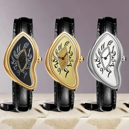 Luxury Alien-Inspired Twisted Men's Watch | Gothic Punk Y2K Iced Out Watch | Vintage Irregular Women's Niche Design | Quartz Punk Clock | Caratix - CaratixJewelry