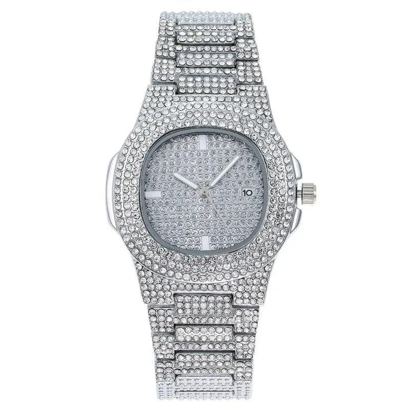 Luxury Unisex Watch for Men & Women | Hip Hop Iced Out Watch with Date | 2026 Relogio Reloj Quartz Wristwatch | Top Brand Drop Shipping | Caratix - CaratixJewelry