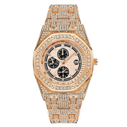 Luxury Full Iced Out Watch for Men | New Top Brand Hip Hop Quartz Wristwatch | Male Gold Silver Clock | 2026 Relogio Masculino | Drop Shipping | Caratix - CaratixJewelry