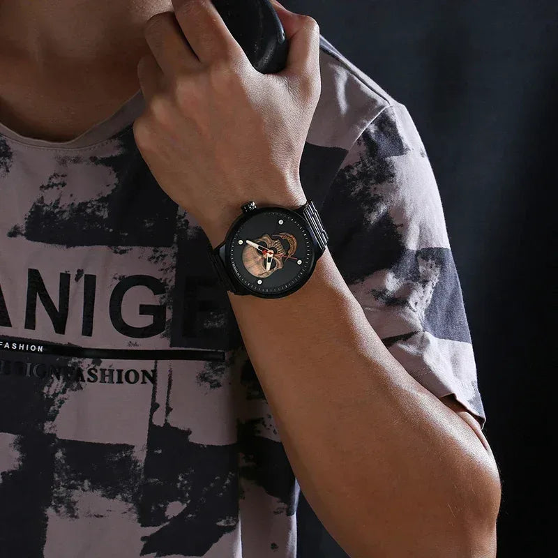 Luxury Skull Watch for Men | Creative Stainless Steel Sports Watch | Top Brand Waterproof Quartz Wristwatch | Iced Out Watch 2026 | Male Fashion Clock | Caratix - CaratixJewelry