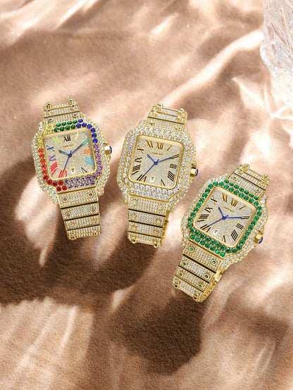 Luxury Men's Business Watch | Iced Out Watch for Christmas Gift | Stylish Casual Quartz Wristwatch | Fashionable Timepiece | Caratix - CaratixJewelry