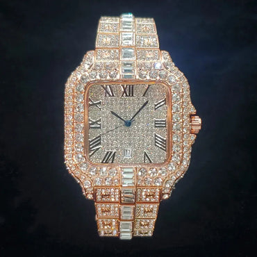 Luxury Square Men's Watch | Hip Hop Bling Bling Iced Out Watch | Stainless Steel Waterproof Fashion Clock | 2026 New Relogio | Caratix - CaratixJewelry