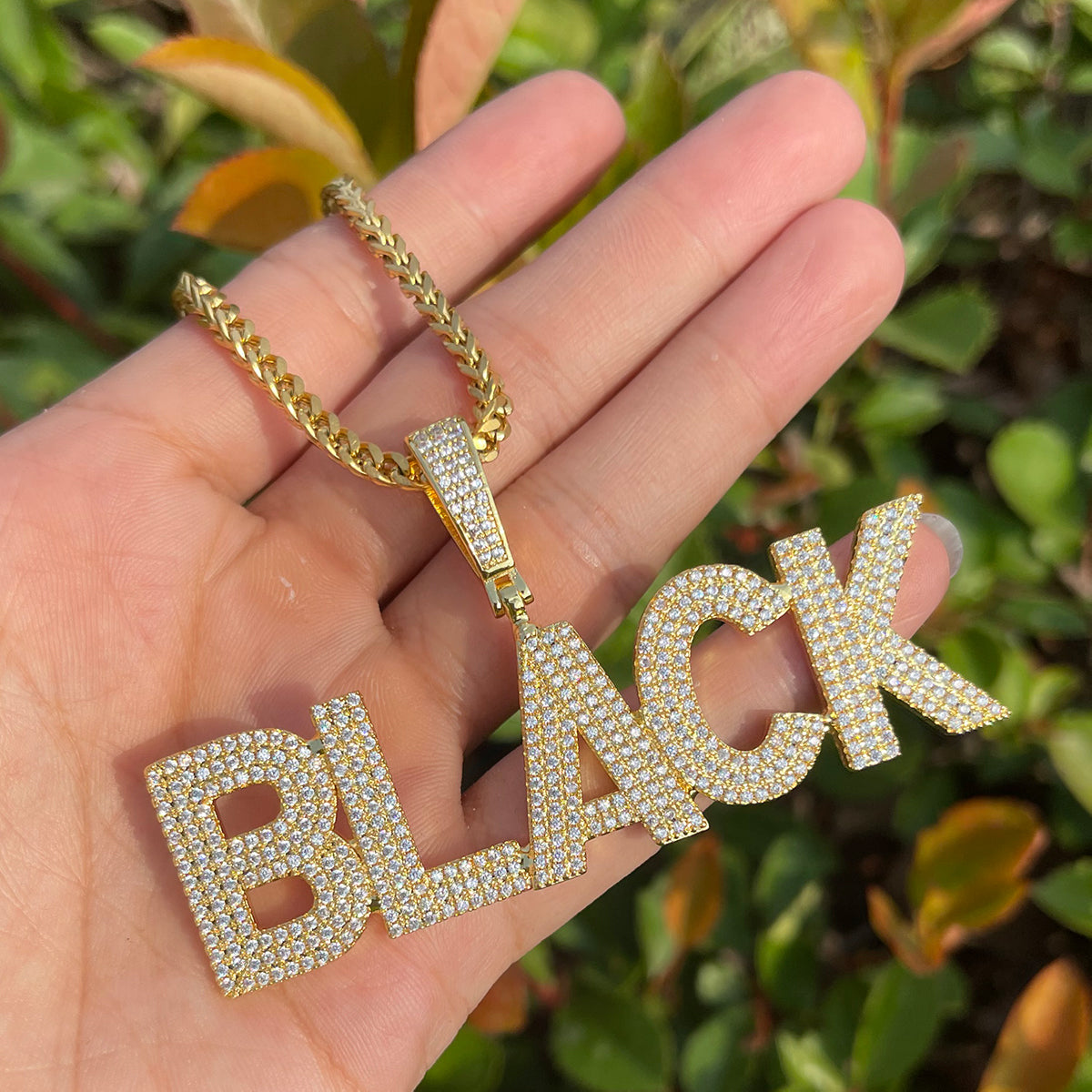 Pure Minimal Iced Out Personalized Custom Name Necklace Pendant 