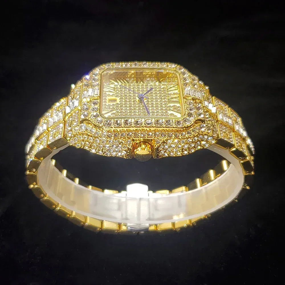 Luxury Square Men's Watch | Hip Hop Bling Bling Iced Out Watch | Stainless Steel Waterproof Fashion Clock | 2026 New Relogio | Caratix - CaratixJewelry