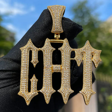 Vampire Rapper Star Rock Iced Out Personalized Custom Name Necklace Pendant - Luxury Custom Jewelry - CaratixJewelry
