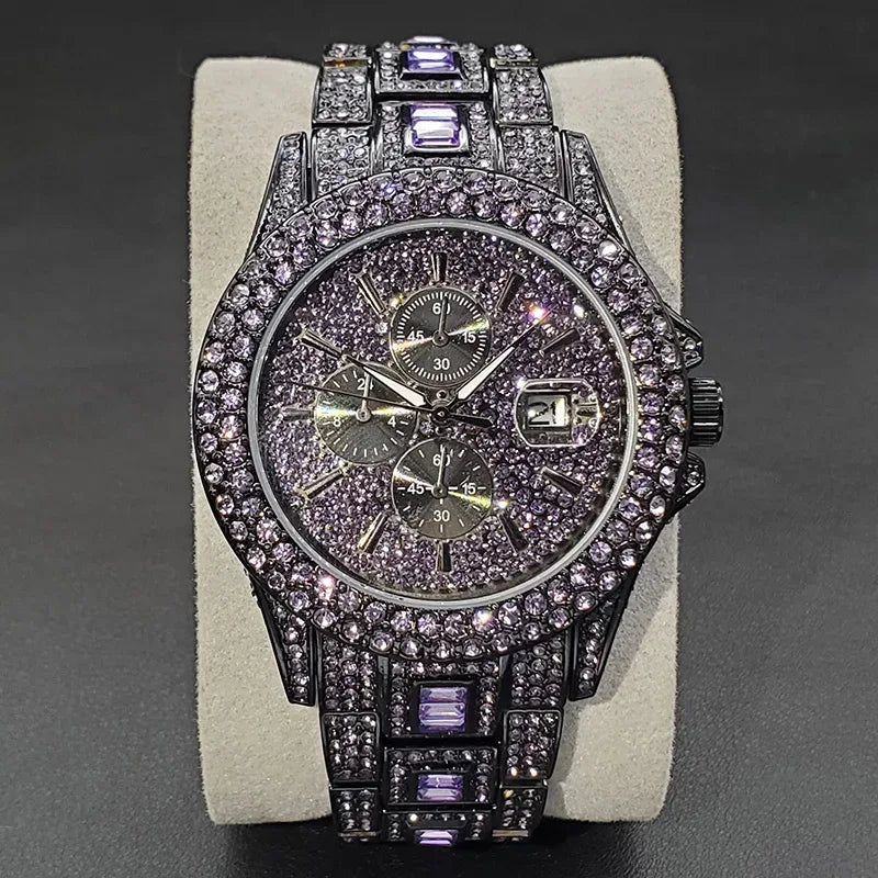 Men's New Green Luxury Watch | Unique Bling Iced Out Watch | Waterproof Luminous Hip Hop Clock | Relogios Masculino | Caratix - CaratixJewelry