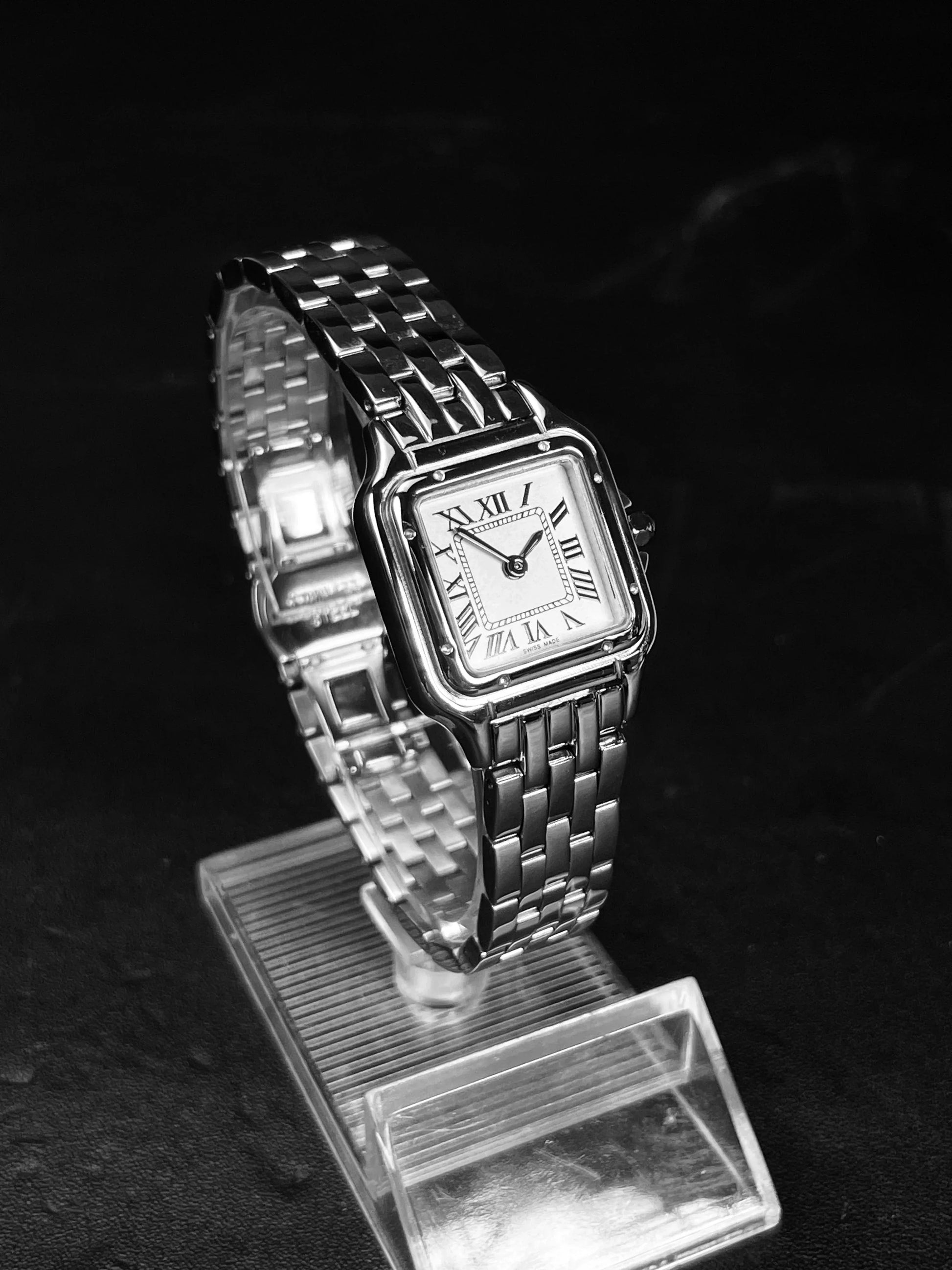 Classic Square Couple's Watch Set | Roman Numerals Luxury Iced Out Watch | Men & Women’s Stainless Steel Quartz | 2026 Trendy Gift | Caratix - CaratixJewelry