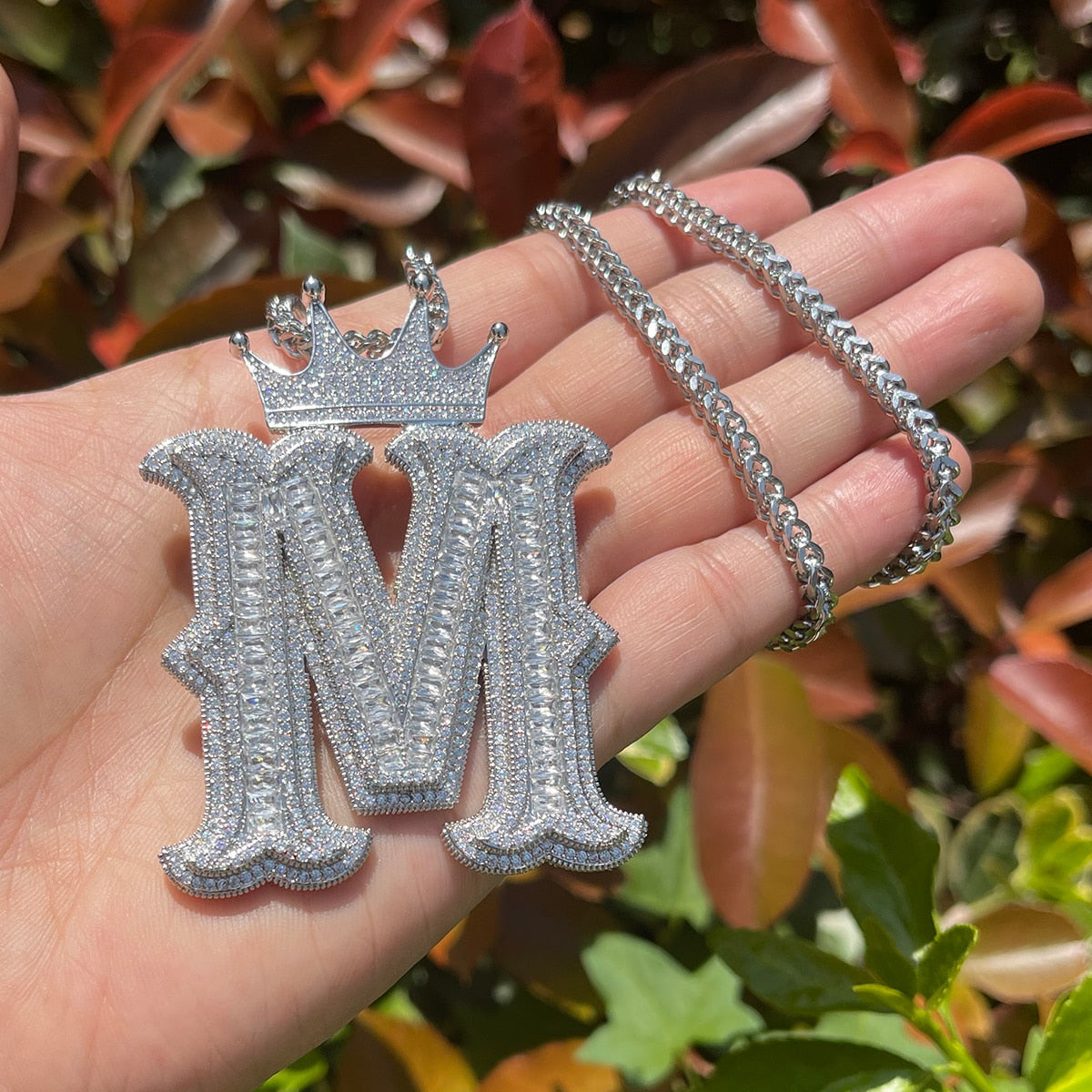Special Crown Edition Iced Out Initial Custom Name Necklace Pendant - Luxury Custom Jewelry