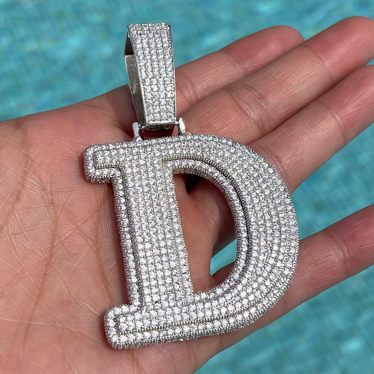 Diamond Clarity Initial Iced Out Custom Name Necklace Pendant 