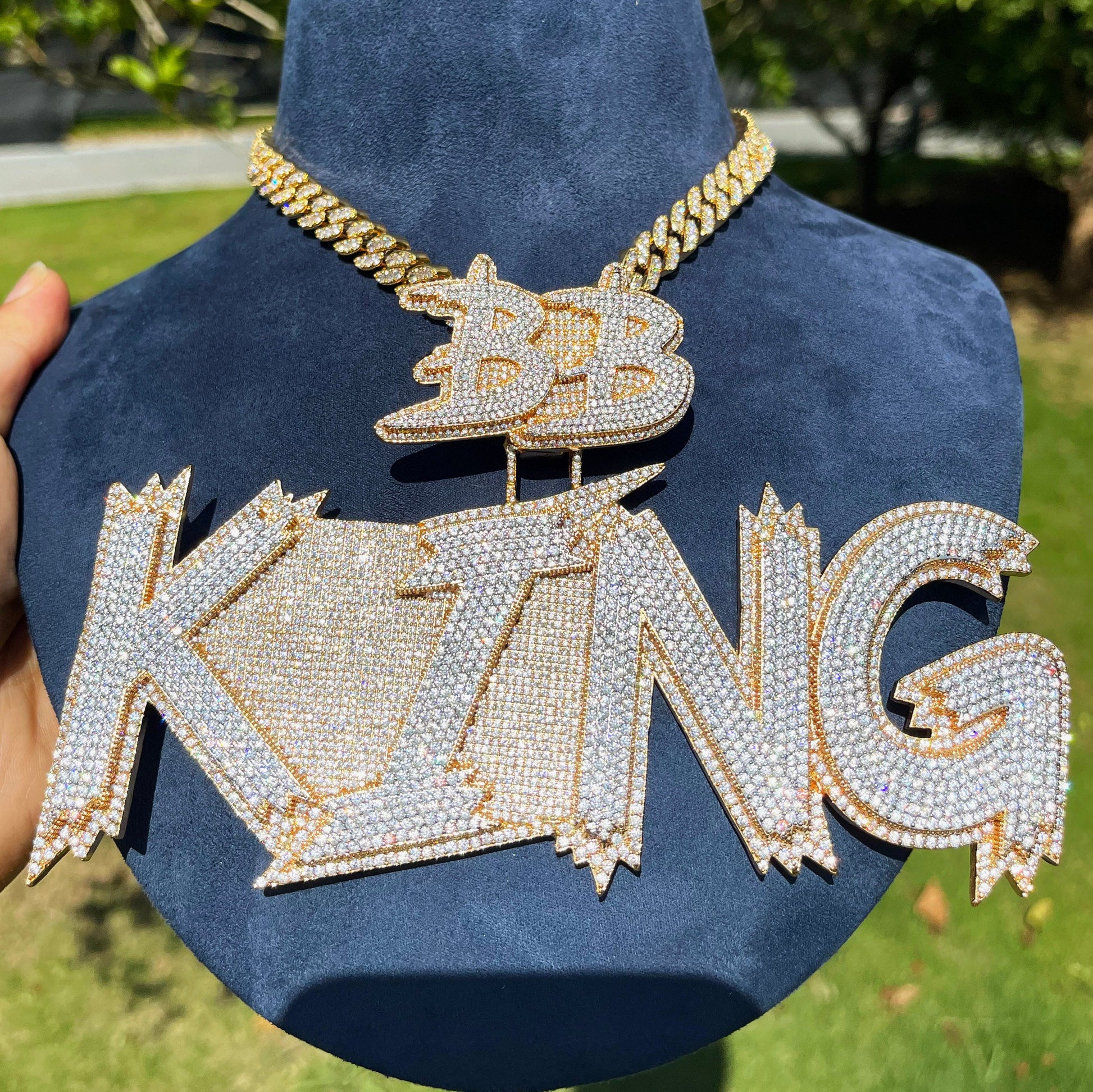 Customizable Bail Supreme Iced Out Personalized Custom Name Necklace Pendant 