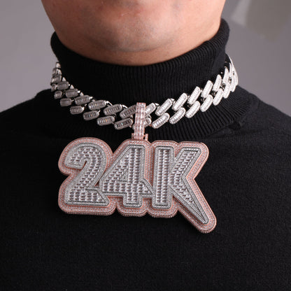 Collar con colgante personalizado con nombre personalizado y dos capas de diseño Lux