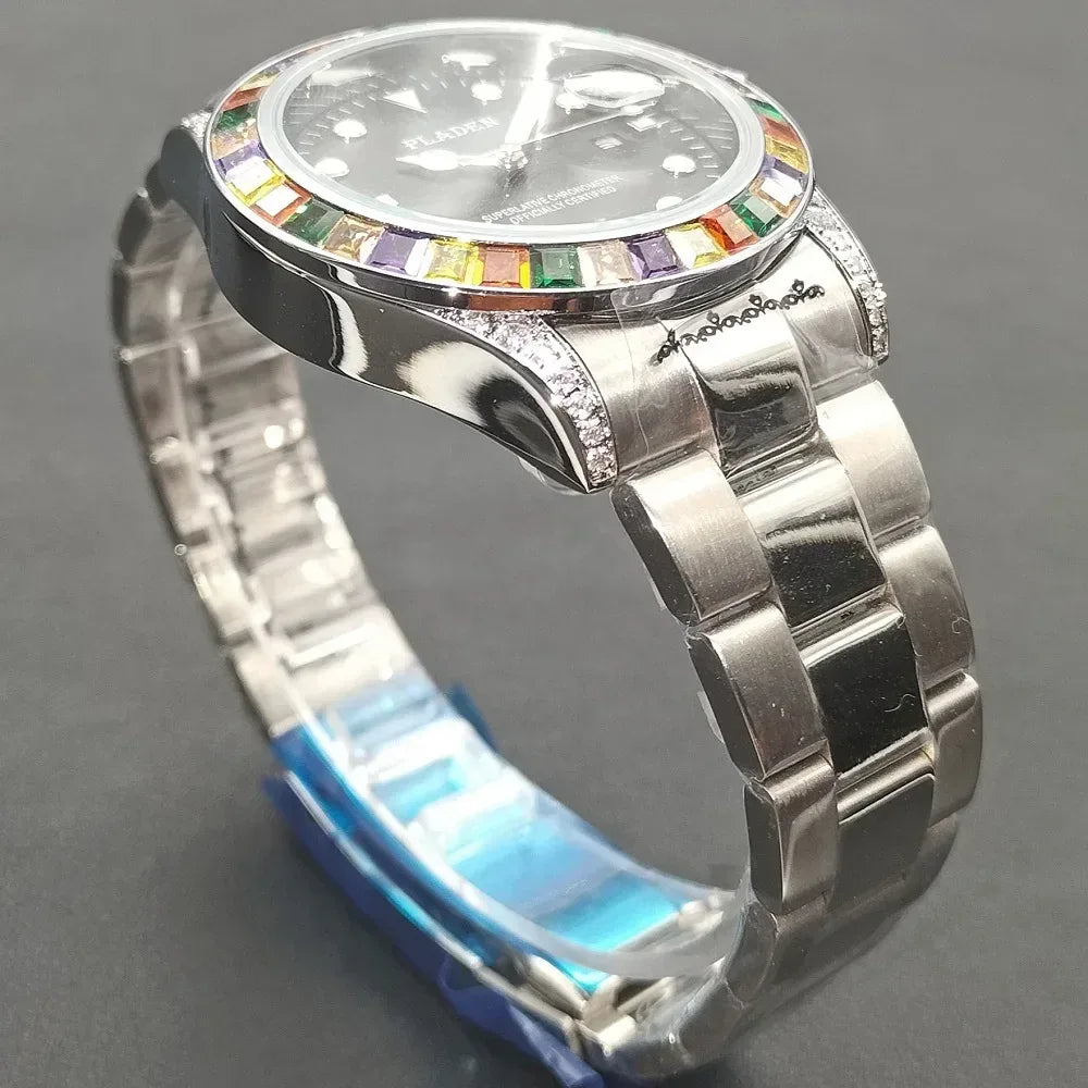 Luxury 18k Gold Men's Iced Out Watch | Stainless Steel Round Wristwatch | Hip Hop Exquisite Male Clock | Caratix - CaratixJewelry