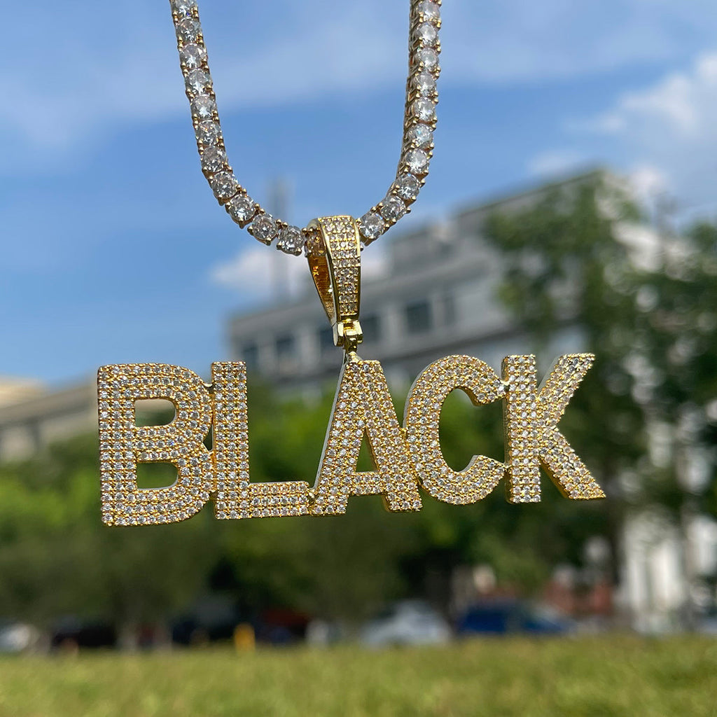 Pure Minimal Iced Out Personalized Custom Name Necklace Pendant 