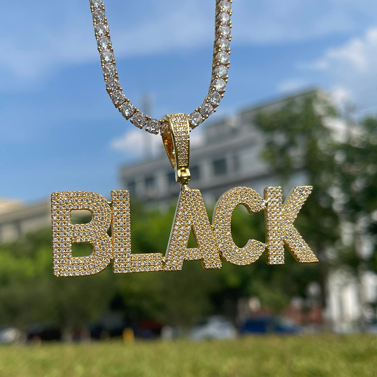 Pure Minimal Iced Out Personalized Custom Name Necklace Pendant 