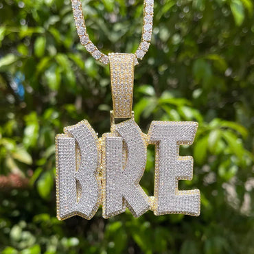 Classy Font Hard Drip Iced Out Personalized Custom Name Necklace Pendant - Luxury Custom Jewelry - CaratixJewelry