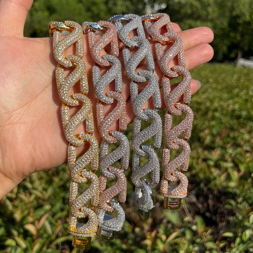 20MM 8 Shaped Iced Out Diamond Bracelet