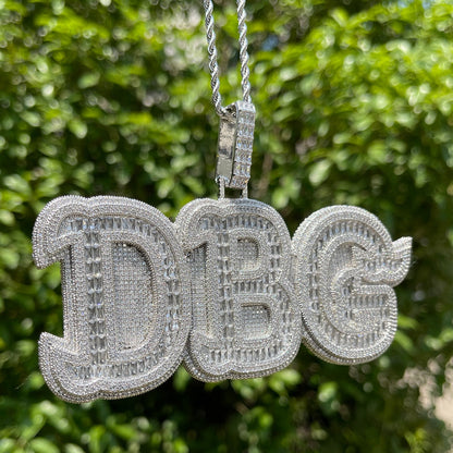 Collar con colgante personalizado con nombre personalizado de Baguettes n Stones Iced Out