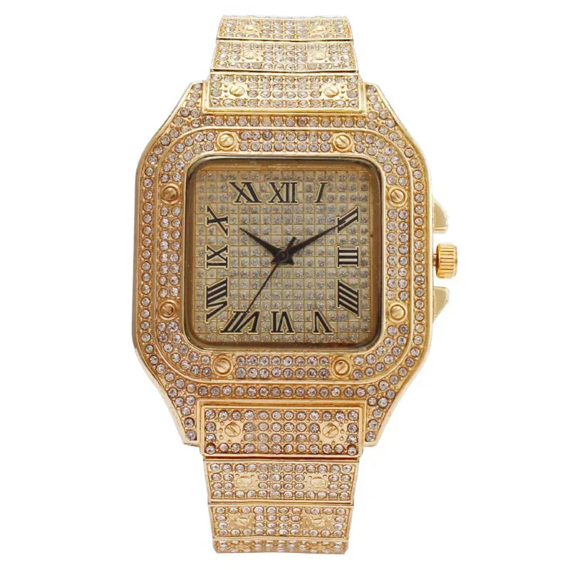 Luxury Unisex Watch for Men & Women | Hip Hop Iced Out Watch with Date | 2026 Relogio Reloj Quartz Wristwatch | Top Brand Drop Shipping | Caratix - CaratixJewelry