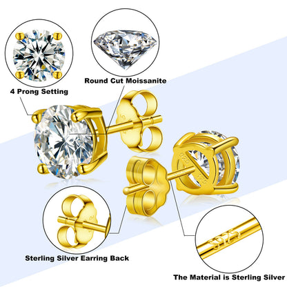 0.1ct Lab Diamond Sterling Silver Hip Hop Flooded Ice Earrings