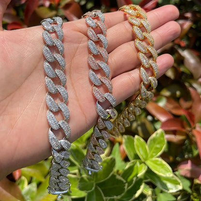 14MM Classy Prong Setting Iced Out Diamond Bracelet – Luxury Hip Hop Jewelry for Men & Women