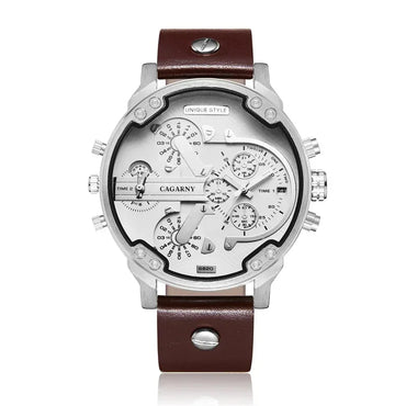 Luxury Top Brand Men's Big Dial Watch | Fashion Leather Band Quartz Wristwatch | Date Function Iced Out Watch | Relogio Masculino 2026 | Caratix - CaratixJewelry