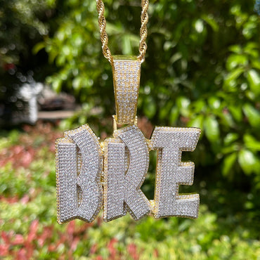 Classy Font Hard Drip Iced Out Personalized Custom Name Necklace Pendant - Luxury Custom Jewelry