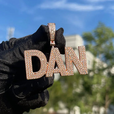 Pure Minimal Iced Out Personalized Custom Name Necklace Pendant - Luxury Custom Jewelry - CaratixJewelry