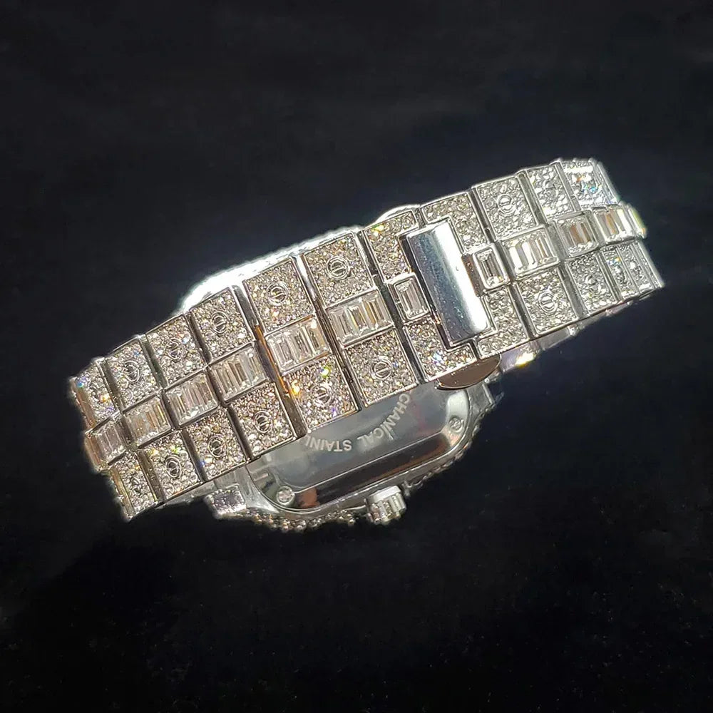 Luxury Square Men's Watch | Hip Hop Bling Bling Iced Out Watch | Stainless Steel Waterproof Fashion Clock | 2026 New Relogio | Caratix - CaratixJewelry