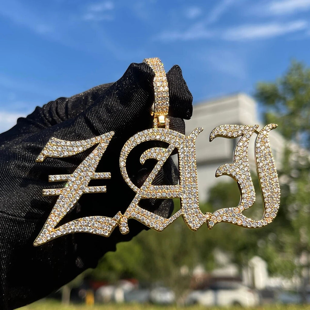 Thin Luxury Iced Out Personalized Custom Name Necklace Pendant
