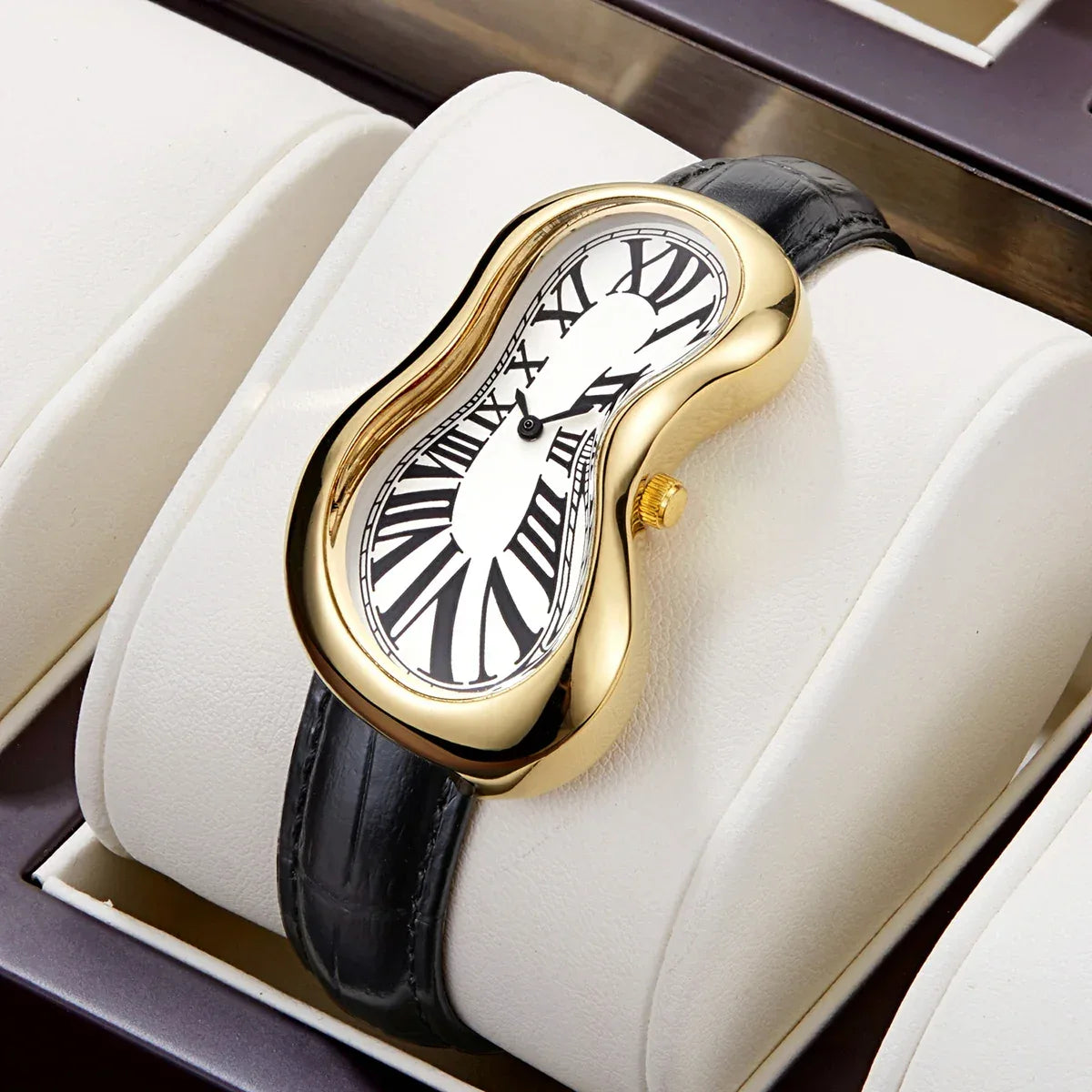 Luxury Melting Twisted Watch | Irregular Shaped Y2K Fashion Clock | Retro Niche Men's Quartz Wristwatch | Ins Style Iced Out Watch | Caratix - CaratixJewelry