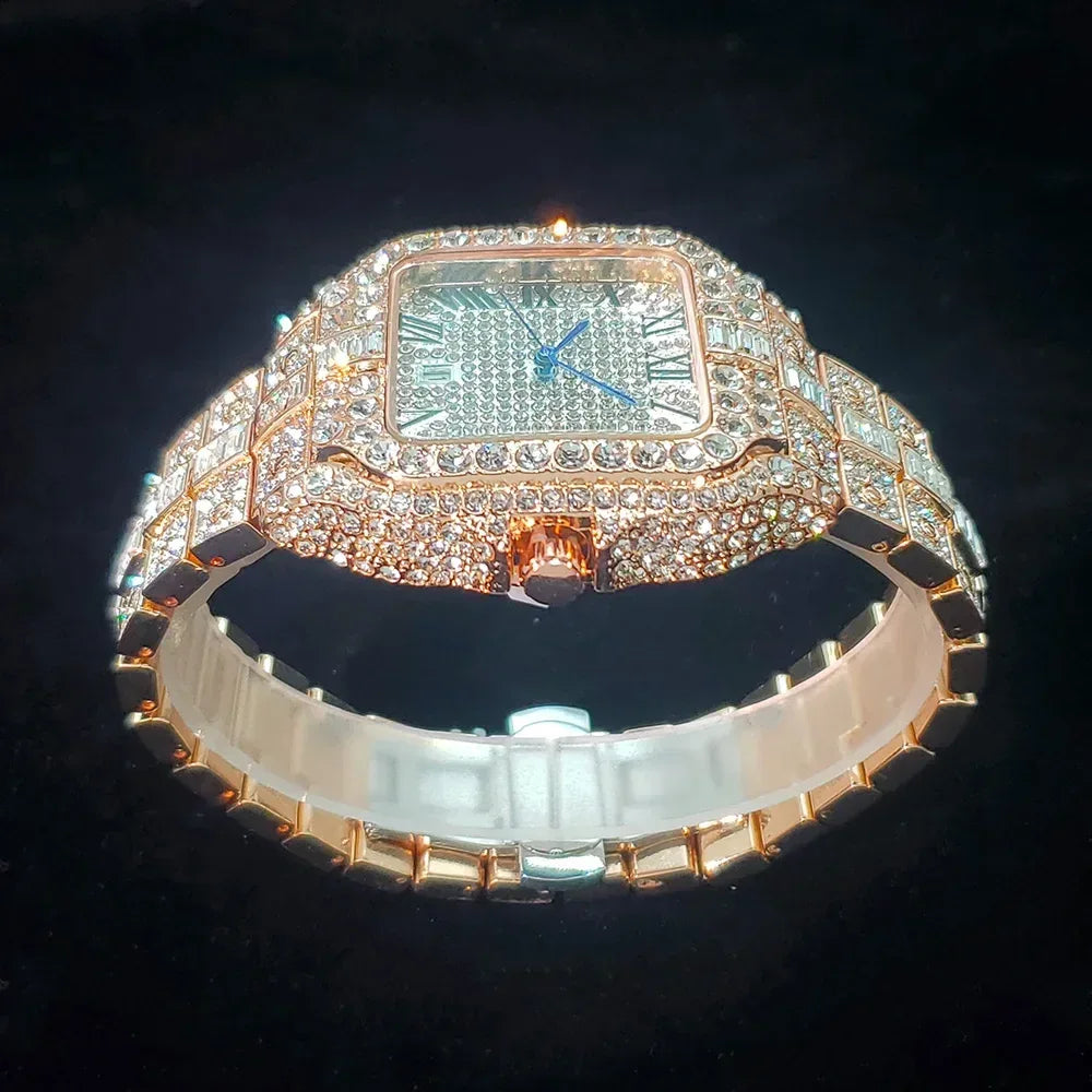 Luxury Square Men's Watch | Hip Hop Bling Bling Iced Out Watch | Stainless Steel Waterproof Fashion Clock | 2026 New Relogio | Caratix - CaratixJewelry